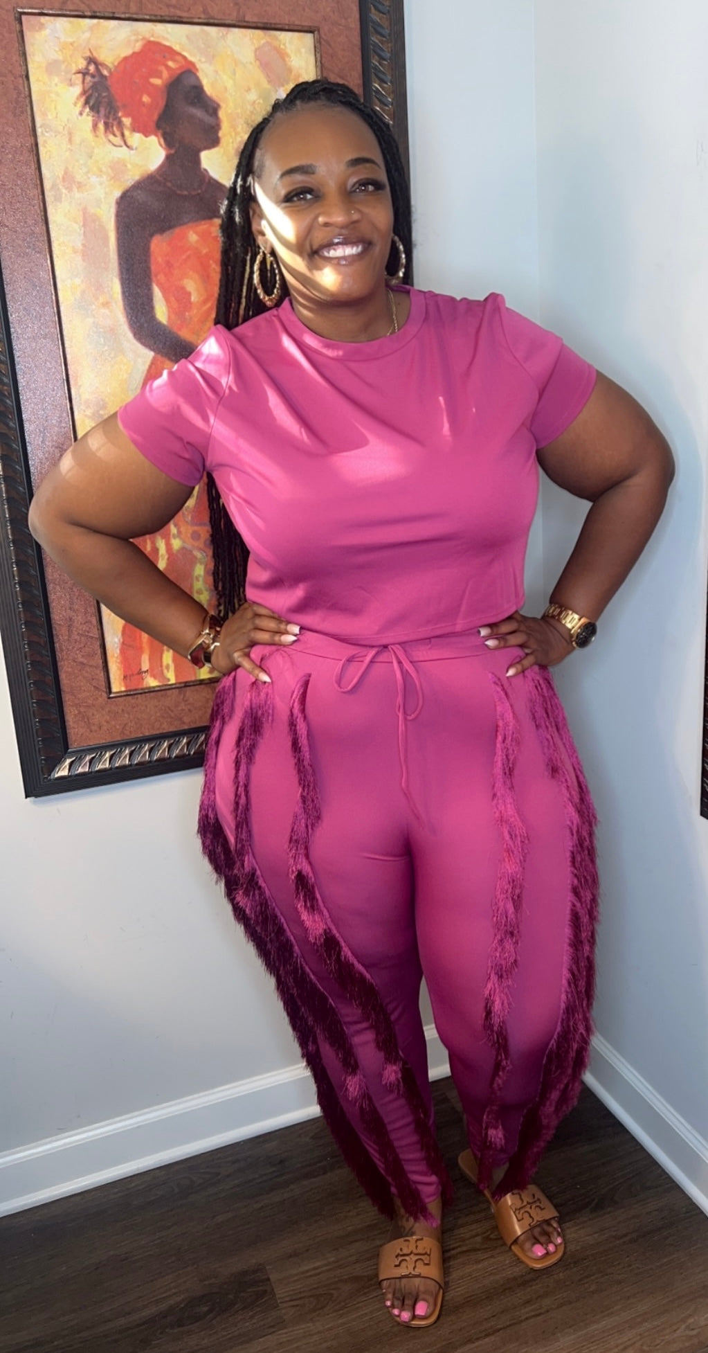 “Hometown Hottie ” Frizzy Two Piece Pants Set