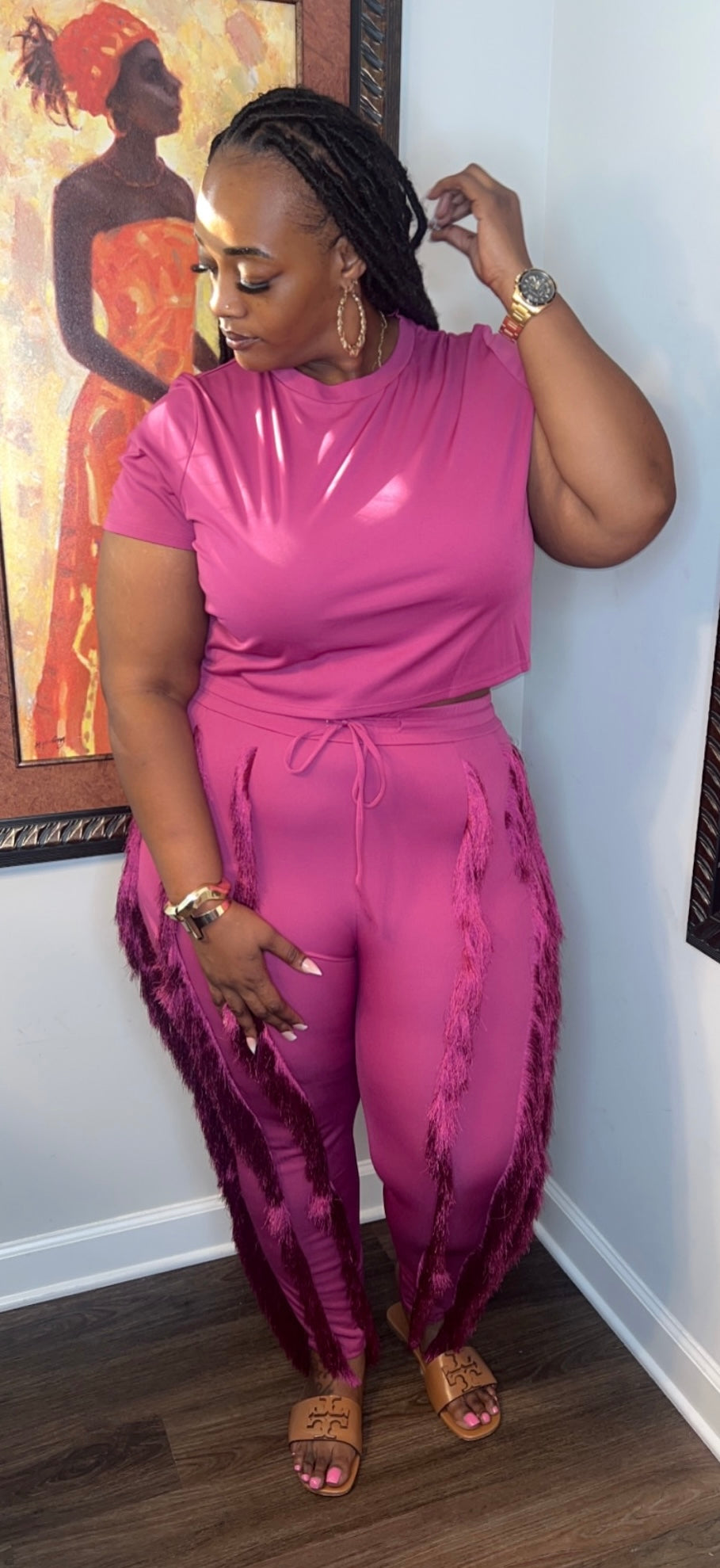 “Hometown Hottie ” Frizzy Two Piece Pants Set