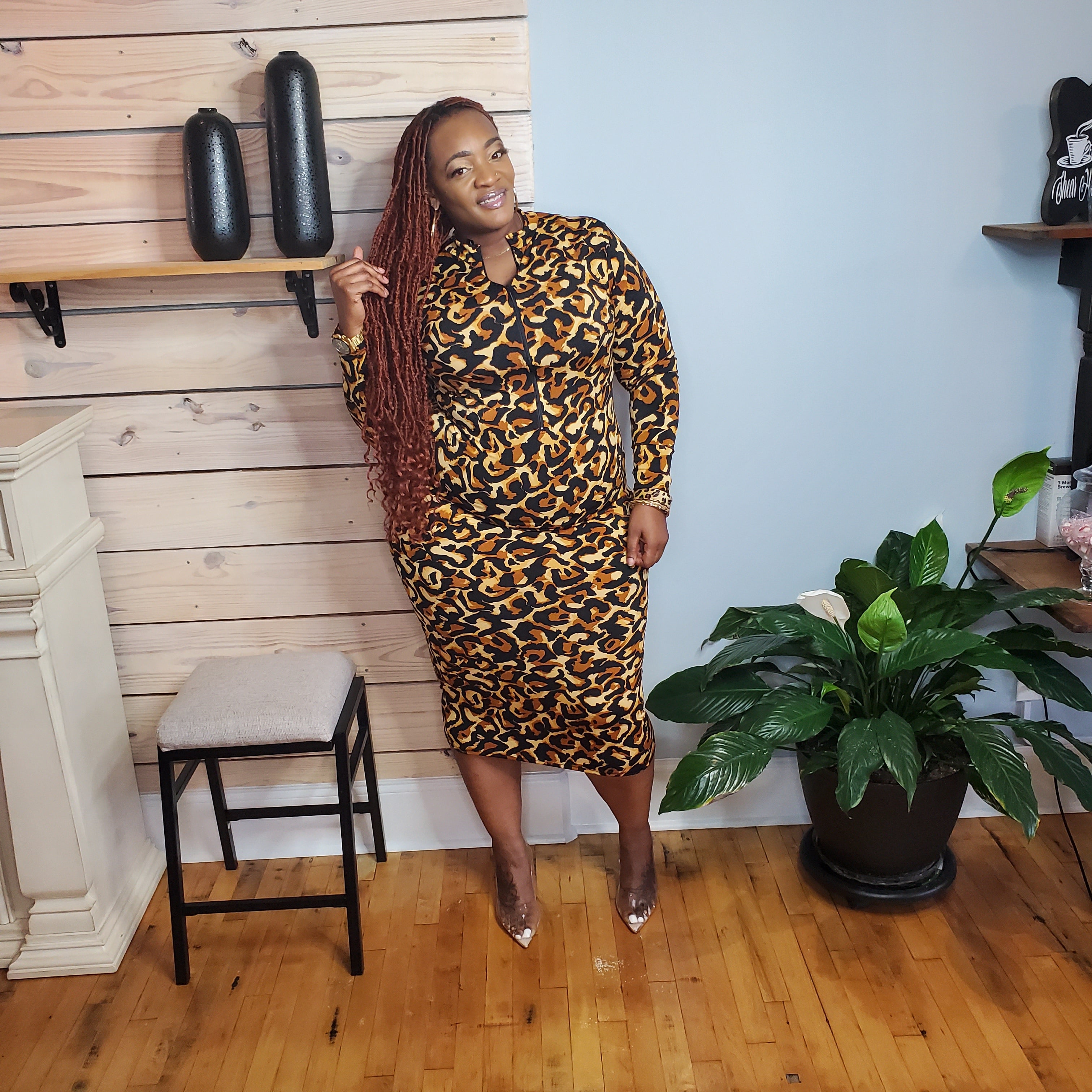 leopard bodycon dress Brown Animal Print Jersey Sleeveless Leopard Bodycon Minidress